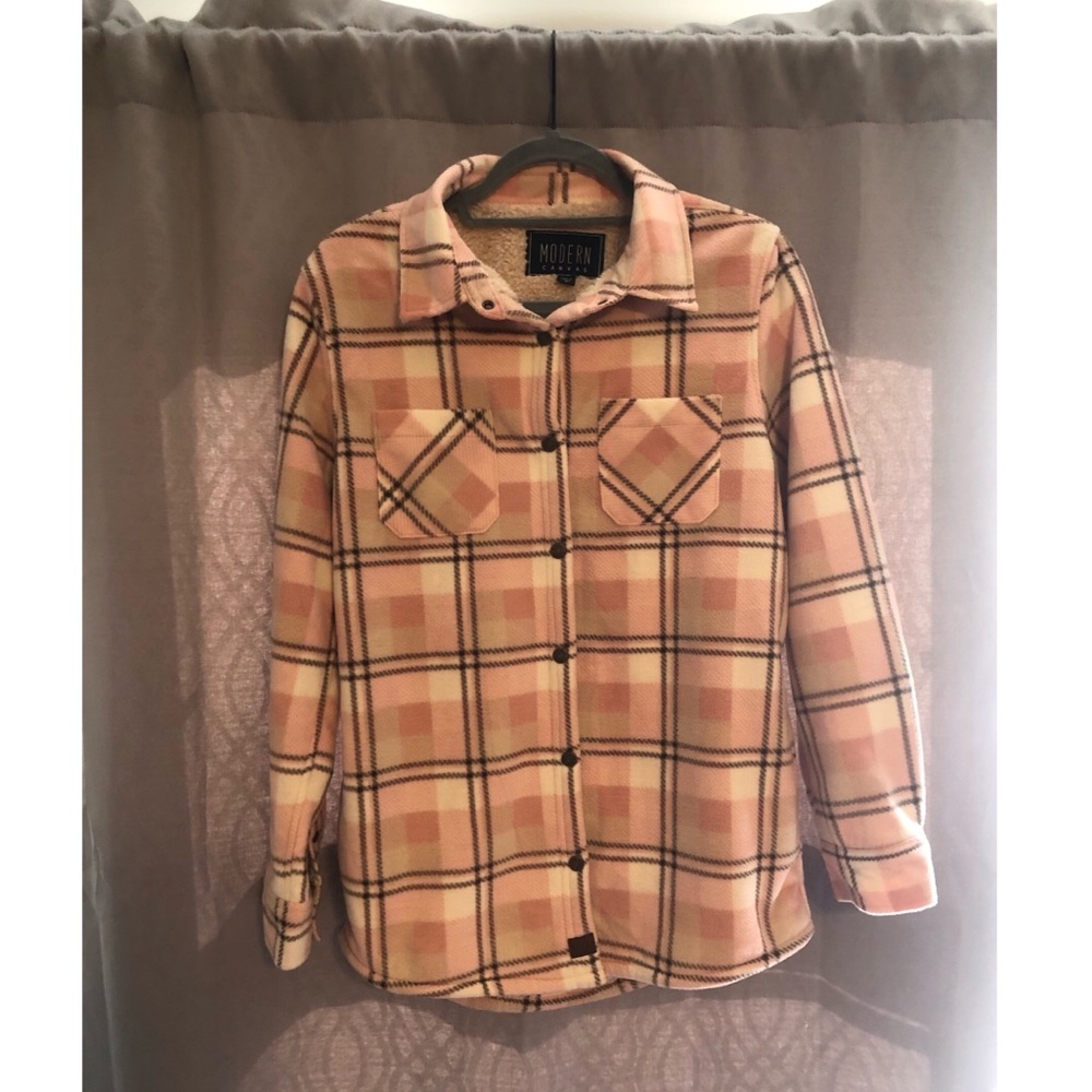 Fleece plaid jacket